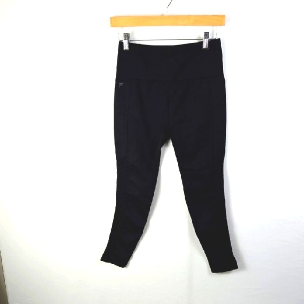 Fabletics Women's Sync Perforated 7/8 High Black High-Waisted Leggings Sz S